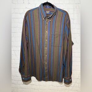 Backpacker Outdoors size XL brown with blue, gray purple stripes